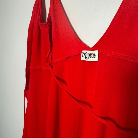 Revolve x Show Me Your Mumu Meghan Wrap Dress Tomato Red Pebble Sz Medium - Picture 7 of 11